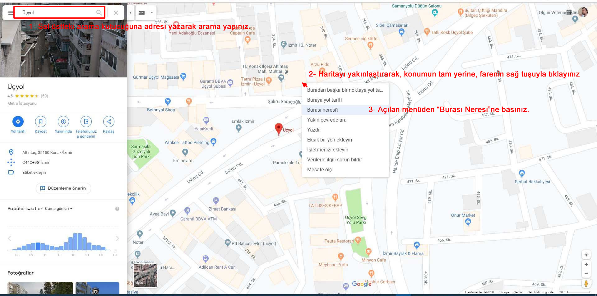 Google haritalarda koordinat bulmak
