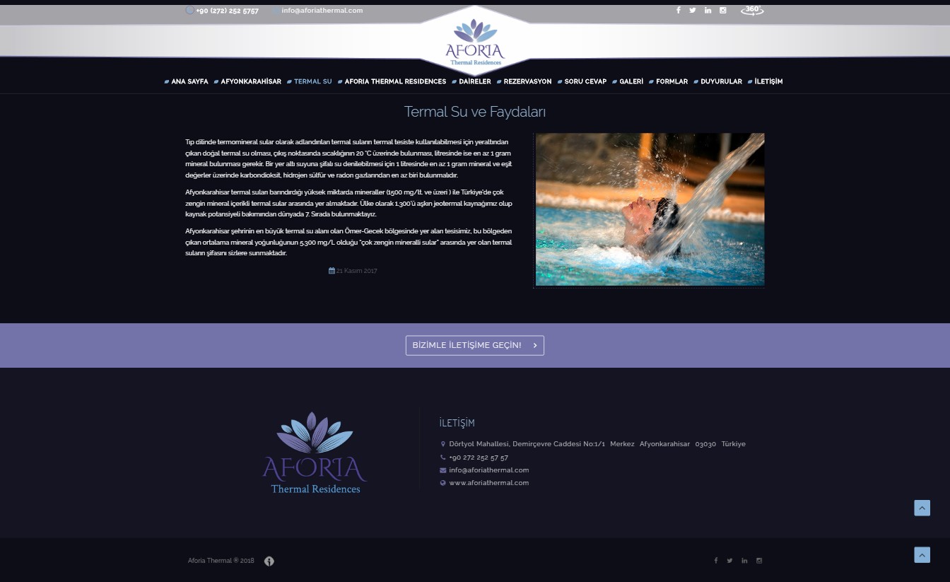 Termal web sitesi blog sayfası tasarımı