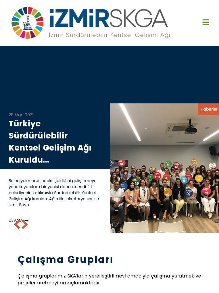İzmir Skga Stk web sitesi mobil arayüz tasarımı