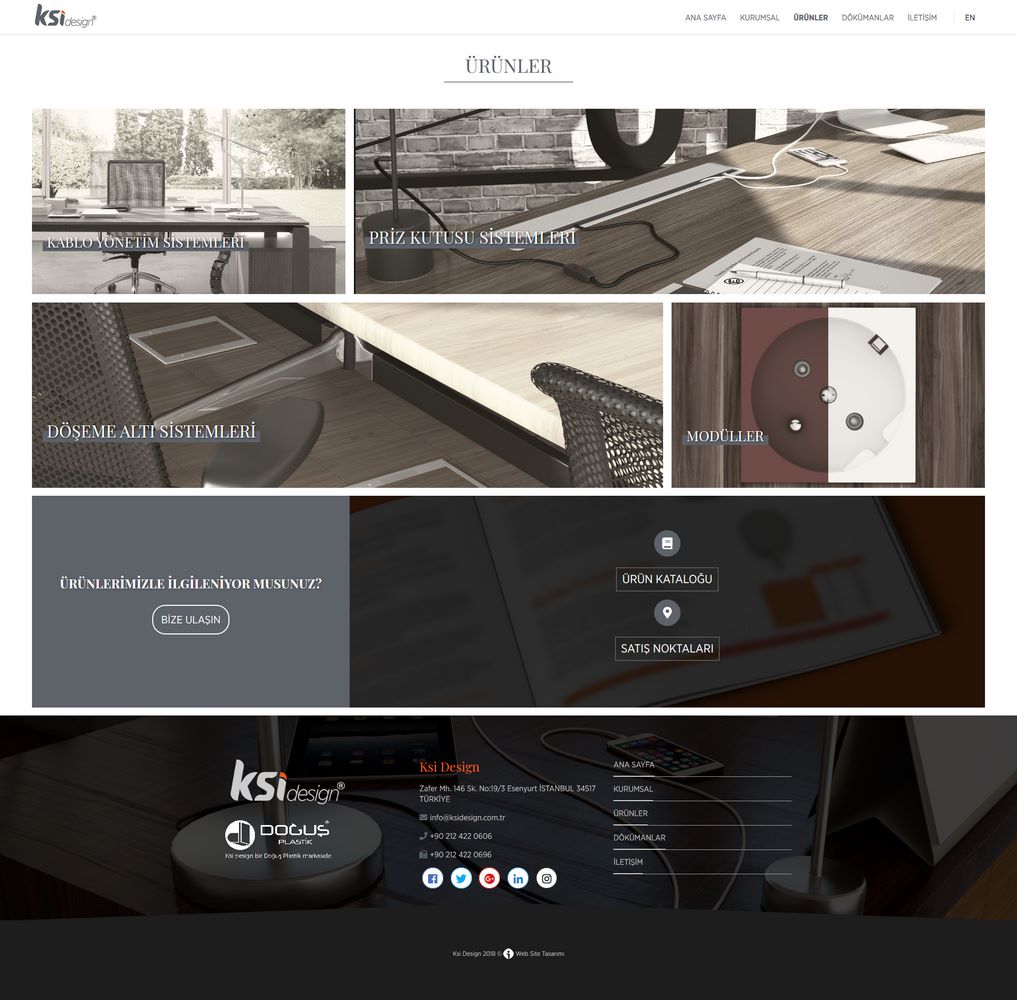 Ksi elektrik web sitesi ürünler sayfası tasarımı