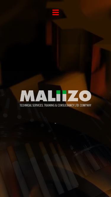 Maliizo Servis web sitesi mobil arayüzü