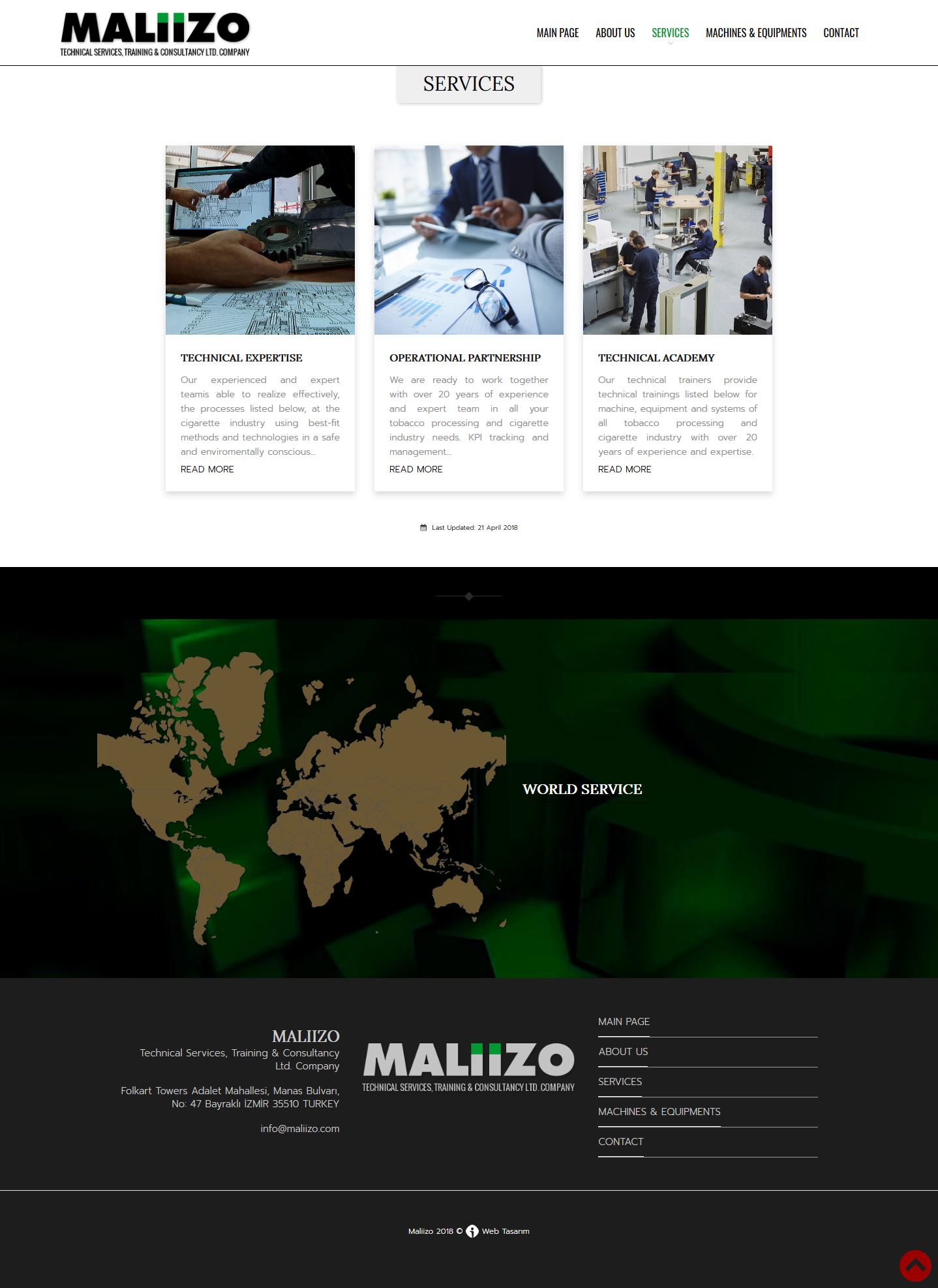 Maliizo Servis web sitesi blog tasarımı