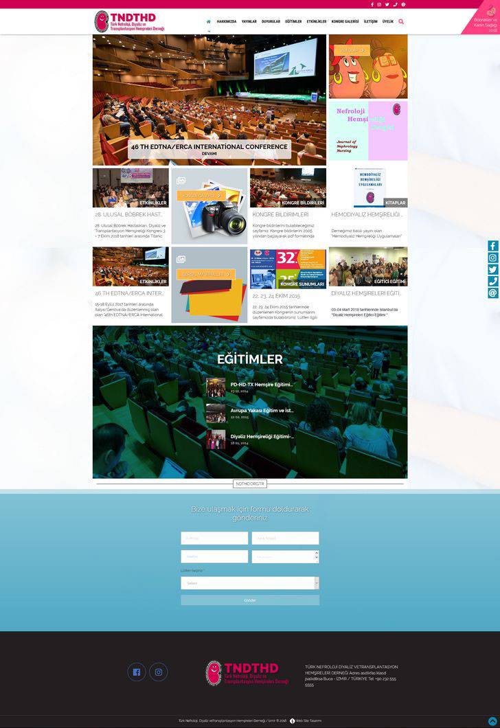 Tndthd dernek web sitesi ana sayfa tasarımı